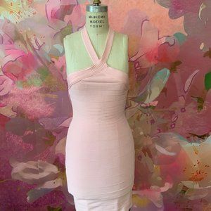 Baby Pink X Neckline fitted dress - $5